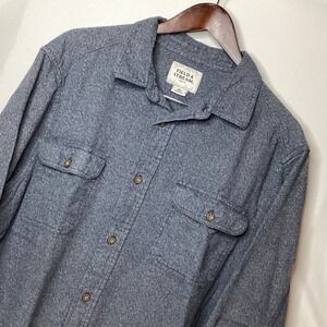 Field & Stream Mens‎ XL Flannel Shirt Blue Long Sleeve Button Up Work Casual